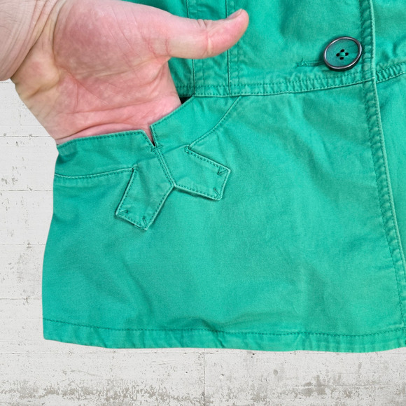 CAbi Verde Green Single Breasted V Neck Twill 5097 Blazer Jacket Size Small - Picture 5 of 8